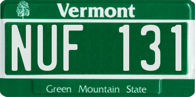 VT license plate NUF131