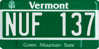 VT license plate NUF137