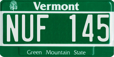 VT license plate NUF145