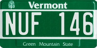 VT license plate NUF146