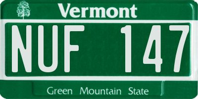 VT license plate NUF147