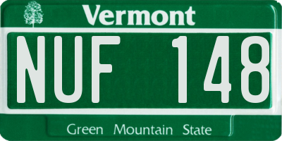 VT license plate NUF148