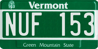 VT license plate NUF153