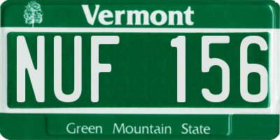 VT license plate NUF156