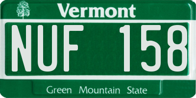 VT license plate NUF158