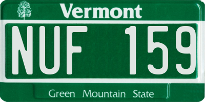VT license plate NUF159
