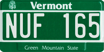 VT license plate NUF165
