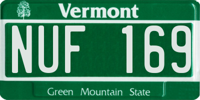 VT license plate NUF169