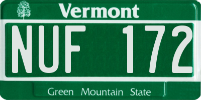 VT license plate NUF172
