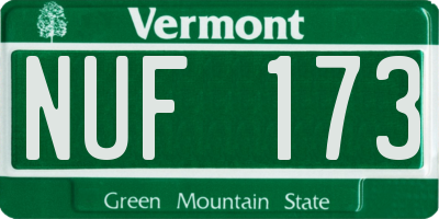 VT license plate NUF173