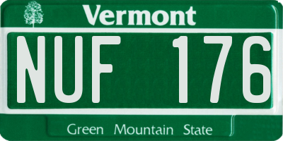VT license plate NUF176