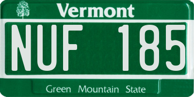 VT license plate NUF185