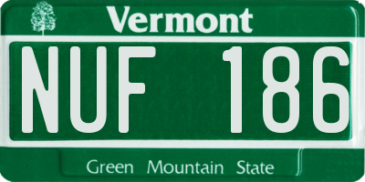 VT license plate NUF186
