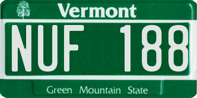 VT license plate NUF188