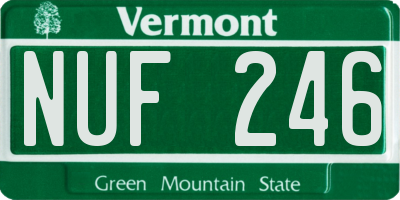 VT license plate NUF246