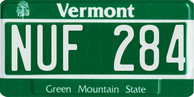 VT license plate NUF284