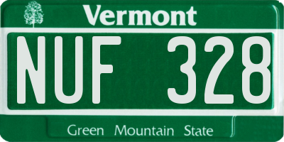 VT license plate NUF328