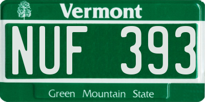 VT license plate NUF393