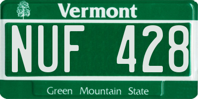 VT license plate NUF428