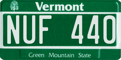 VT license plate NUF440