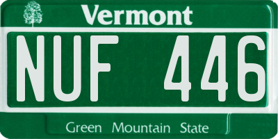 VT license plate NUF446