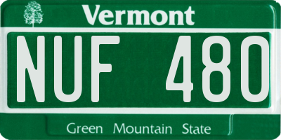 VT license plate NUF480