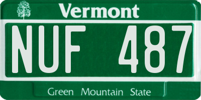 VT license plate NUF487