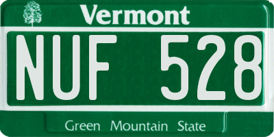 VT license plate NUF528