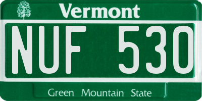 VT license plate NUF530