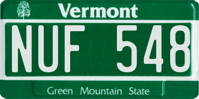 VT license plate NUF548