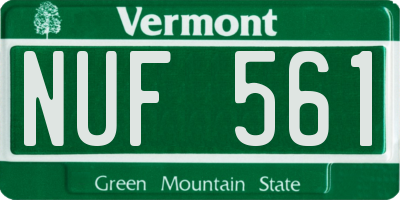 VT license plate NUF561