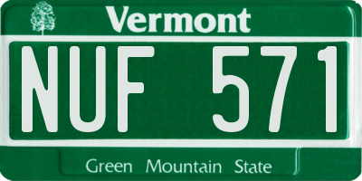 VT license plate NUF571