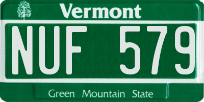 VT license plate NUF579