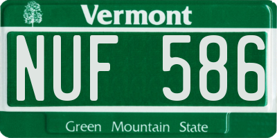 VT license plate NUF586