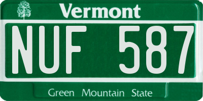 VT license plate NUF587
