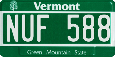 VT license plate NUF588