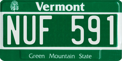 VT license plate NUF591