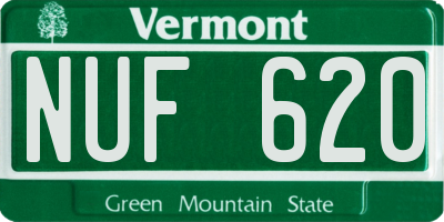 VT license plate NUF620