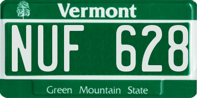 VT license plate NUF628