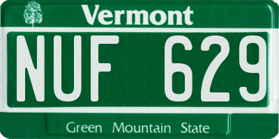 VT license plate NUF629