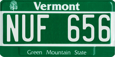 VT license plate NUF656