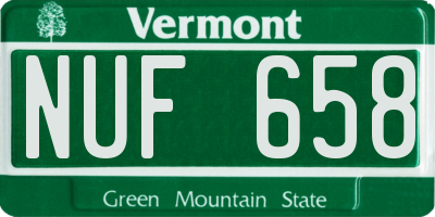 VT license plate NUF658