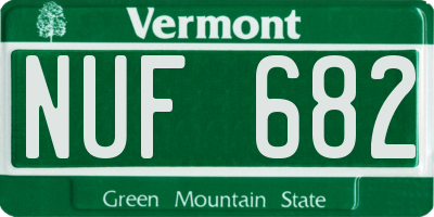 VT license plate NUF682