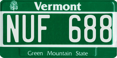 VT license plate NUF688