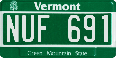 VT license plate NUF691
