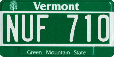 VT license plate NUF710