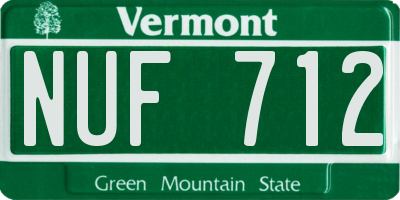 VT license plate NUF712