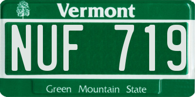 VT license plate NUF719
