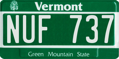 VT license plate NUF737