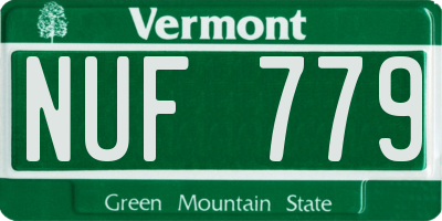 VT license plate NUF779